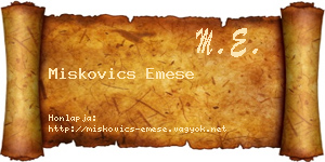 Miskovics Emese névjegykártya